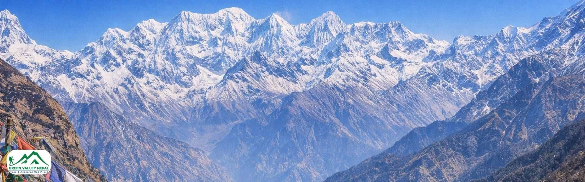 Snow Capped Mountain Peaks on Annapurna Circuit Trek