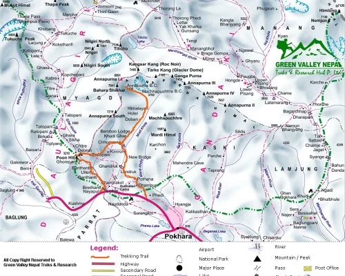 Annapurna base camp trekking map min