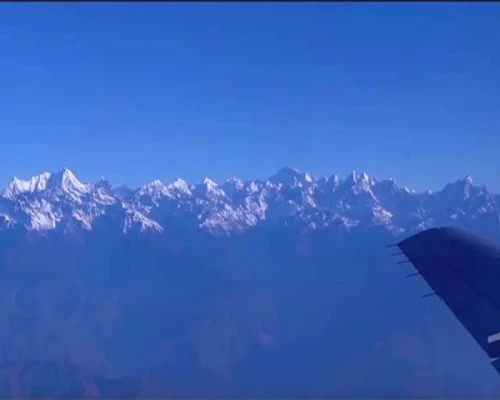 Mountain flight by plane