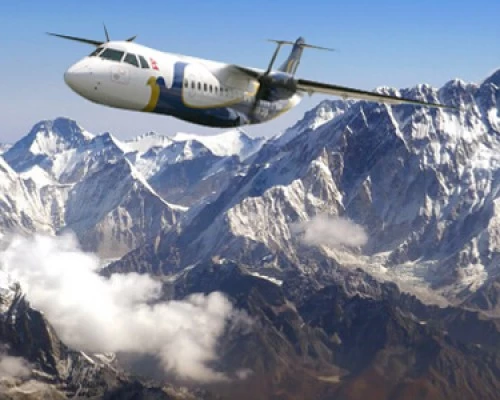 Mountain flight in nepal