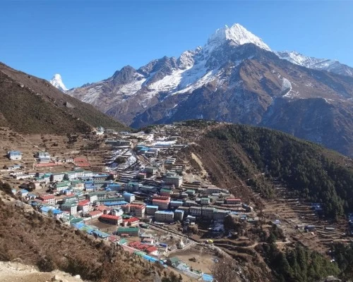 Namche bazaar view from syangboche min
