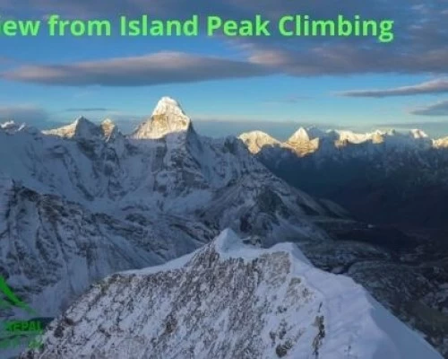 View from island peak climbing trip
