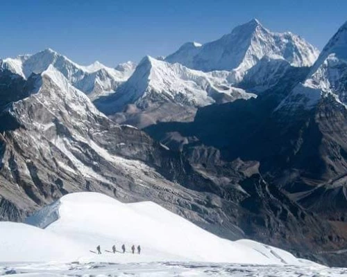 View from mera peak central summit