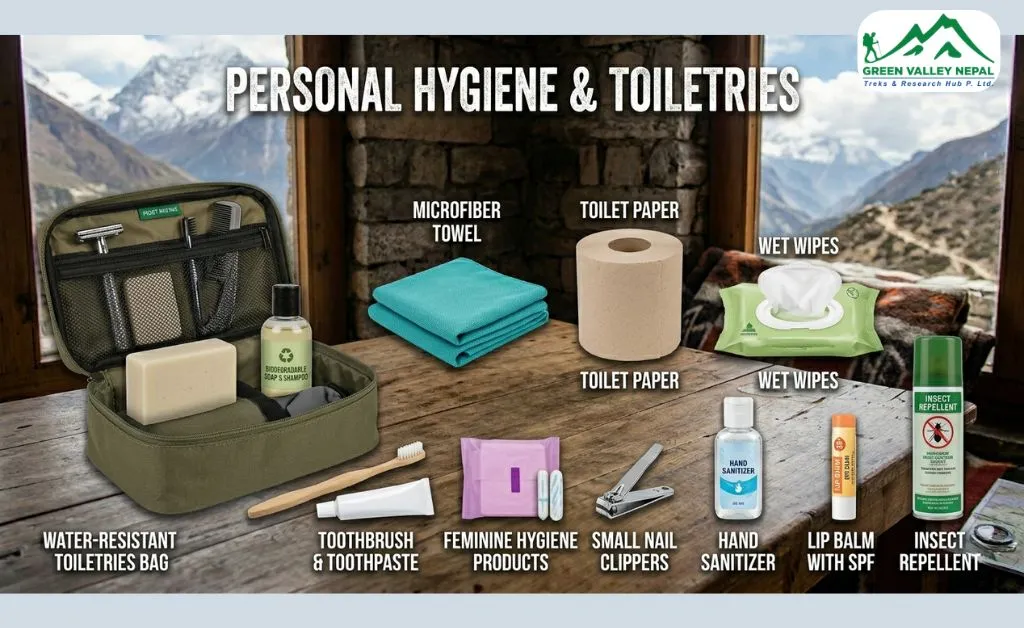 Personal Hygiene and Toiletries for ABC Trek