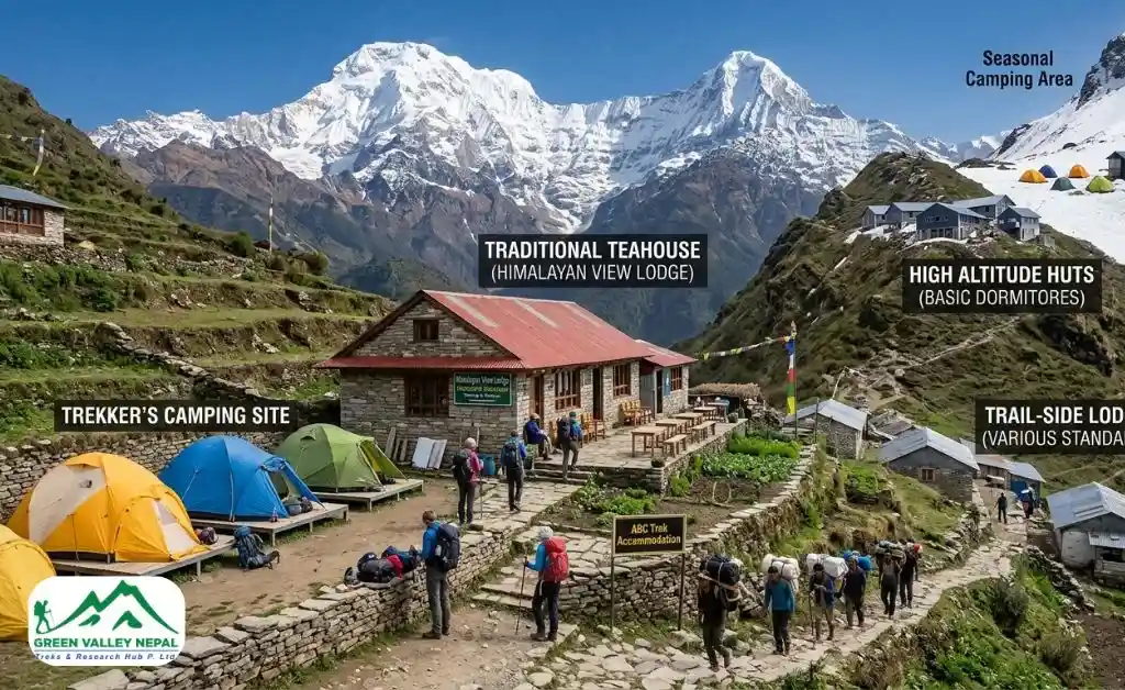 Types of Accommodation on the ABC Trek