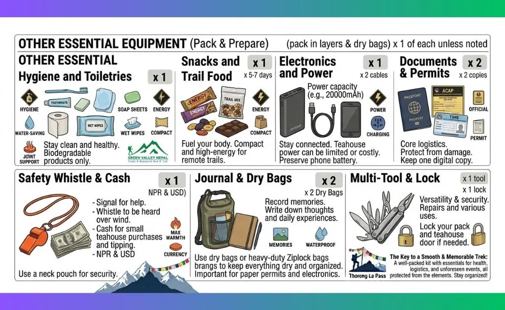 Additional Essential Equipment for Annapurna Circuit Trek