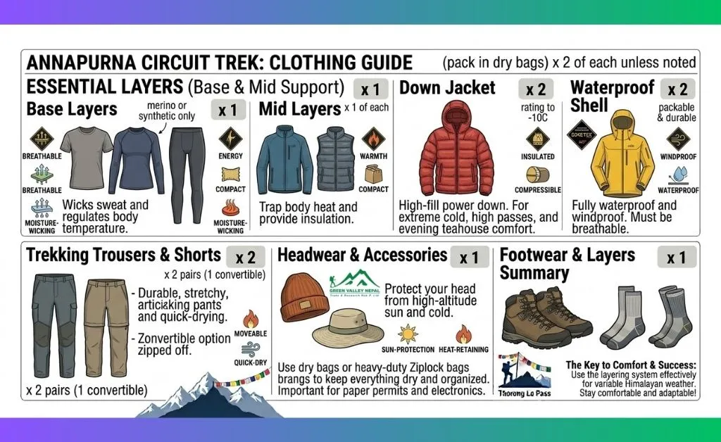 Clothing: The Layering System for the Annapurna Circuit