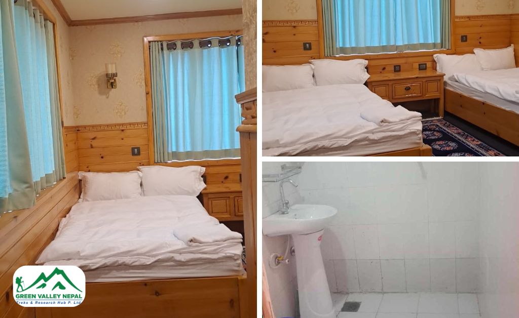Bedroom and Bathroom on EBC Trek Accommodation