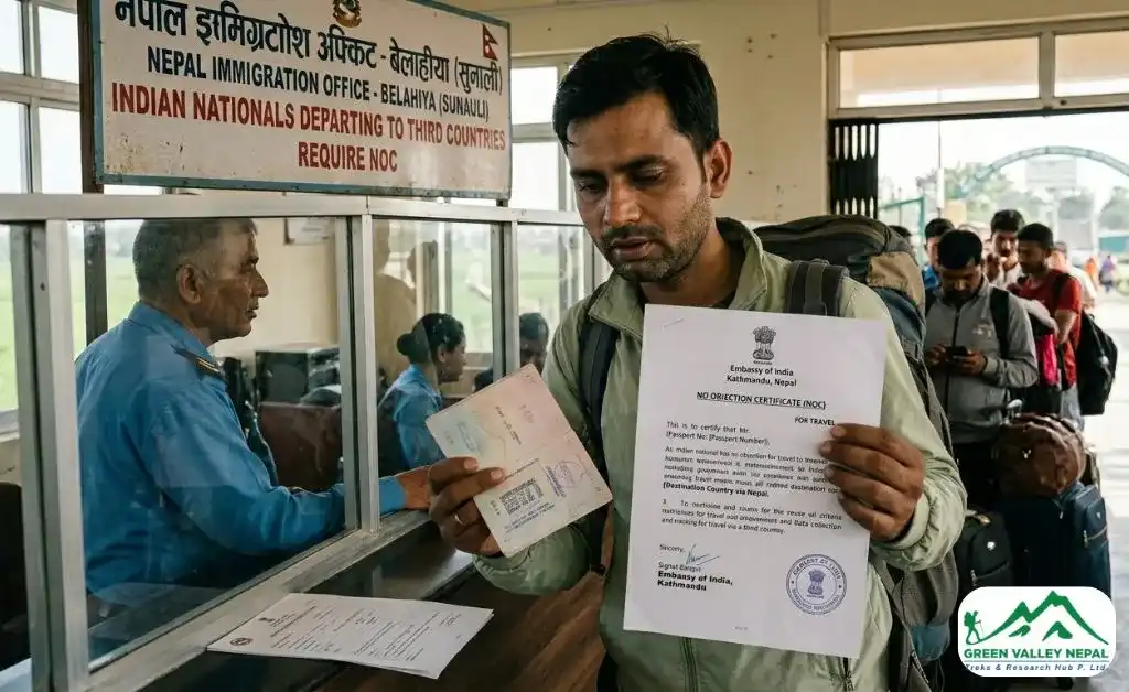 What is the NOC for Indian Nationals Traveling from Nepal?
