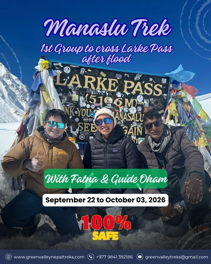 First Group Across Larke Pass After the Flood