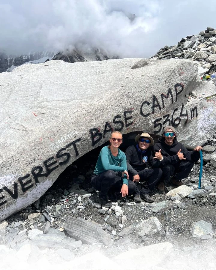 Group at EBC Rock Sign