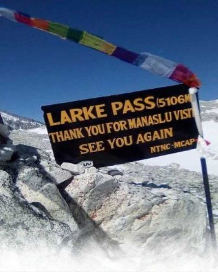 Trek from Larkya Phedi to Bimthang (3,720m) crossing Larkya La Pass (5,106m)