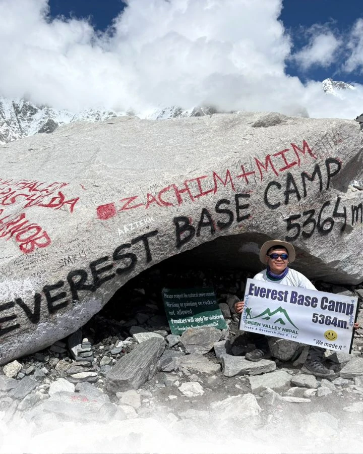 Standing Tall at Base Camp