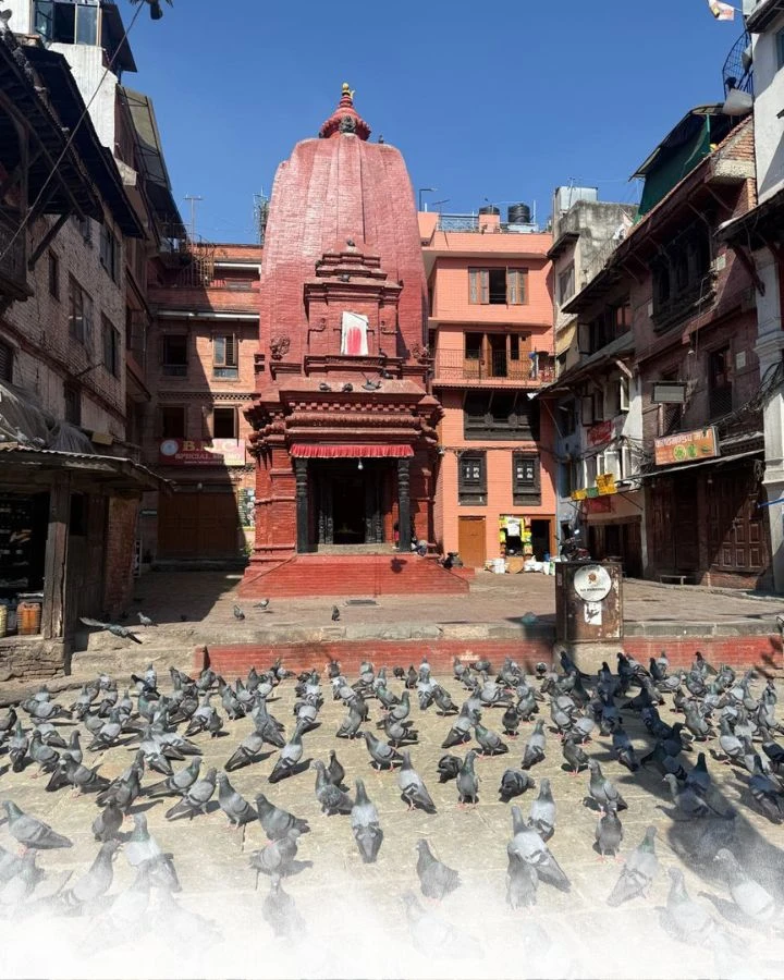 Red Shikhara Shrine - A Splash of Sacred Red
