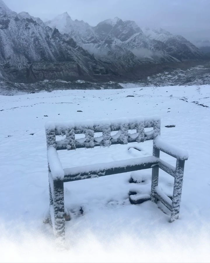 Snow-Covered Bench