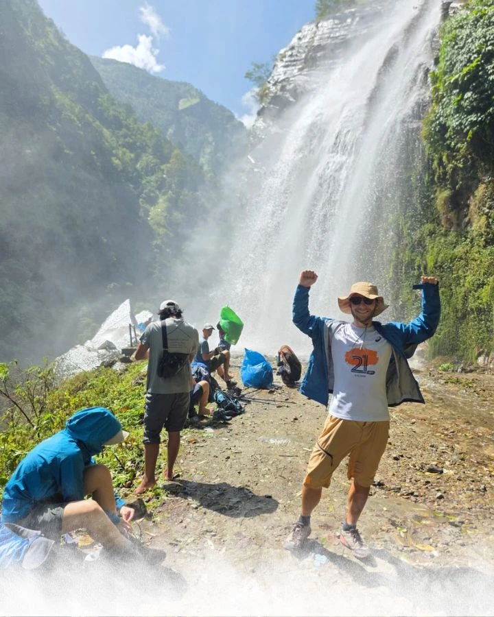 Waterfall celebration
