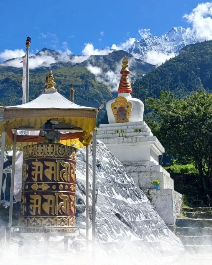 Stupa and Prayer Wheel